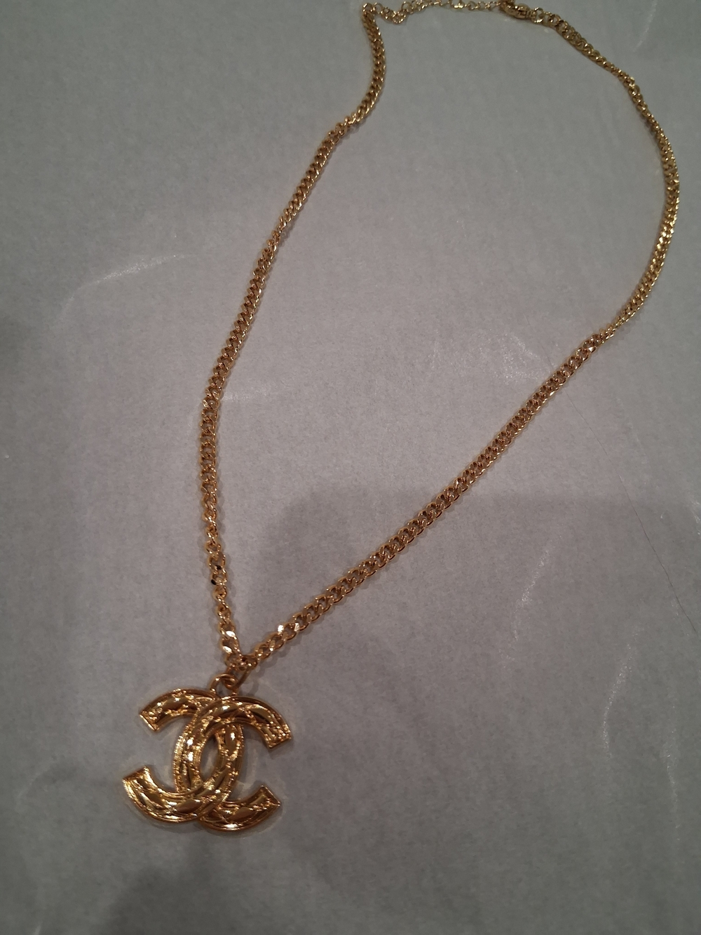 Gold Interlocking Logo Pendant Necklace - DIY FROM A ZIPPER Pull Women Jewelry.